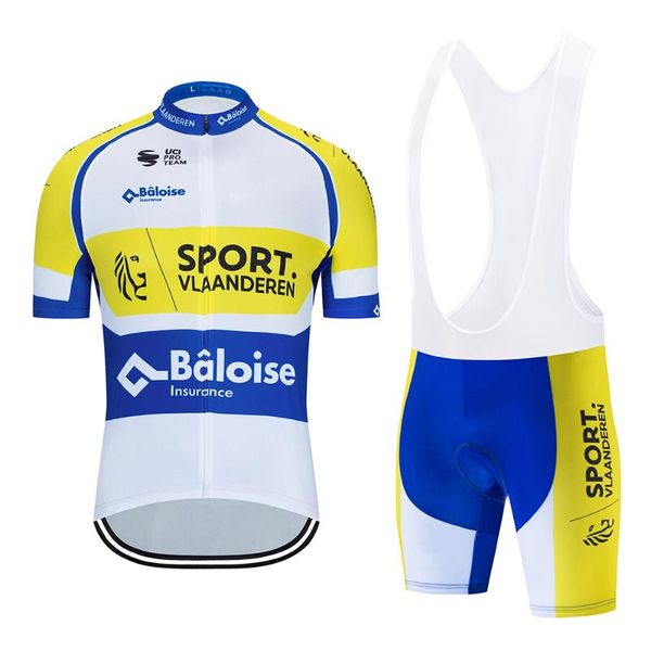 

racing sets 2021 summer baloise men's team cycling jersey set bicycle clothing quick dry short sleeve suit pants bike bibs shorts breat, Black;blue