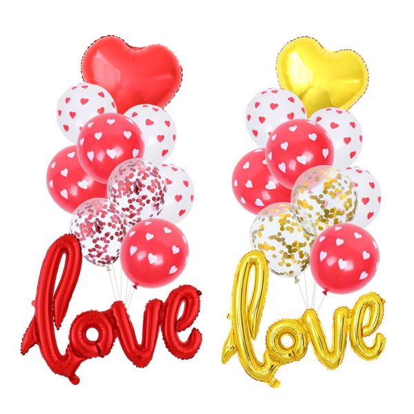 

10pcs love heart foil balloons 40 inch letter helium balloon birthday party decor wedding valentine's day propose for girl decoration