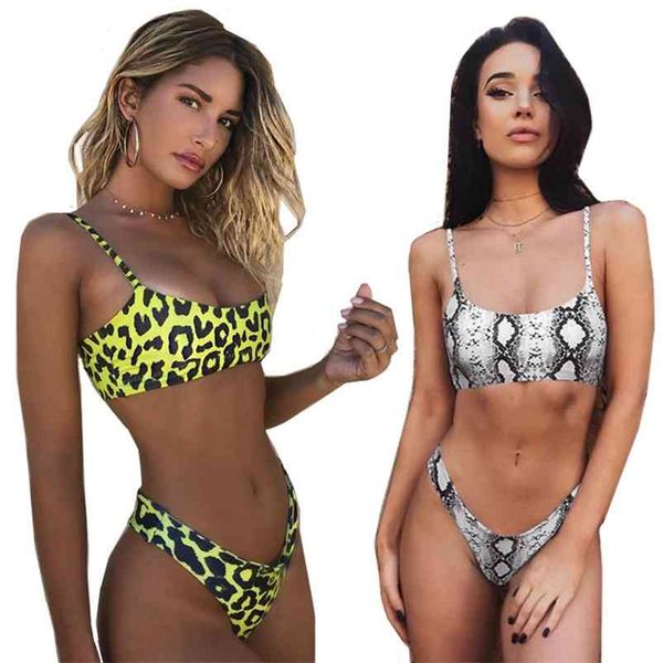 

snakeskin bikini women swimwear leopard s biquini swim suit push up swimsuit female beachwear swimming 210629, White;black