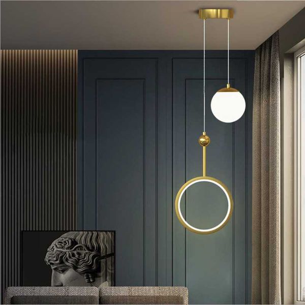 

pendant lamps modern and simple all-copper creative personality art bedroom study chandelier nordic ins household living room