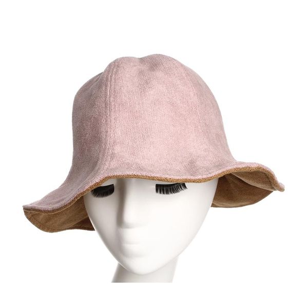

brief edition dual suede plush pot hat autumn winter fashion elegant bucket hats burr fisherman stylish wide brim, Blue;gray
