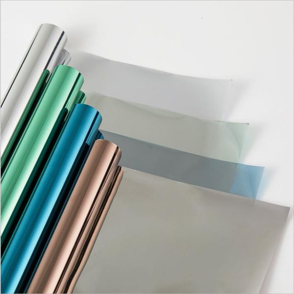 

one-way mirror film anti-uv privacy window stickers self-adhesive decorative glass shades for homes and offices