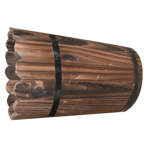 

watering equipments 1pc retro wooden flower bucket carbonization arrangement wood barrels creative kettle
