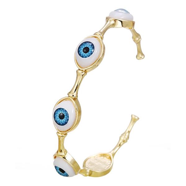 

charm bracelets punk stainless steel opening bangles for women boho gothic lucky evil eye bracelet statement jewelry 2021 pulseras, Golden;silver