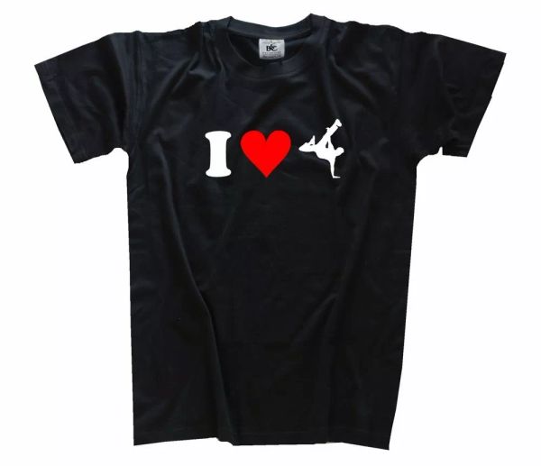 

i love breakdance ii bboys flygirls breaking hip hop t-shirt s-xxxl, White;black
