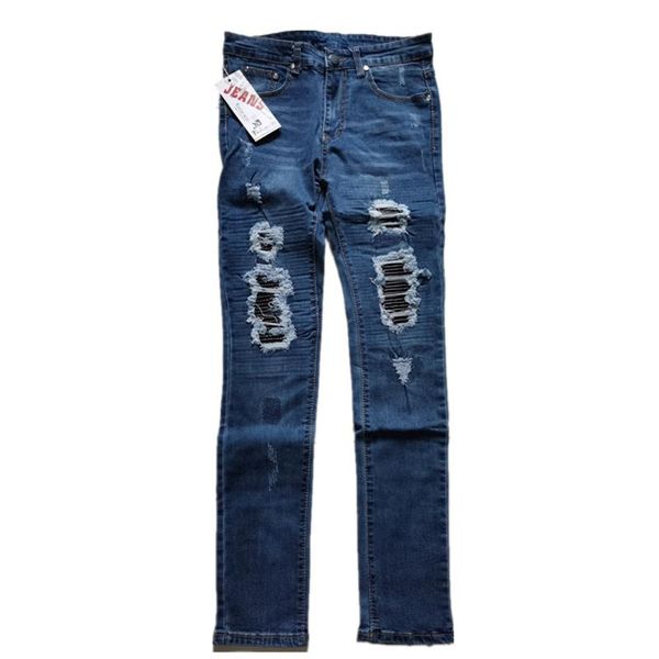 

men's jeans mens 2022 clothing autumn winter denim pants designer ripped oversized spring hip hop punk streetwear hole, Blue