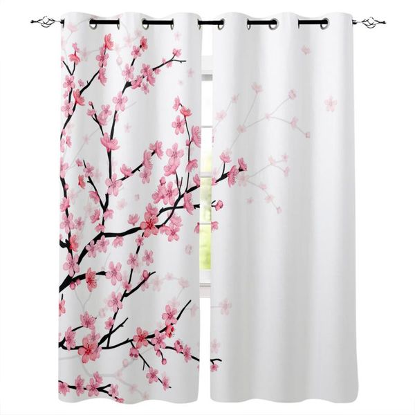 

curtain & drapes spring cherry blossom curtains for living room bedroom window treatment blinds finished kitchen