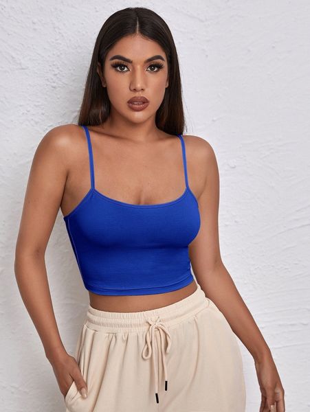 

solid crop cami c1hu#, White