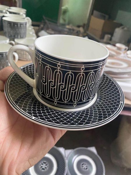 

mugs bone china cup and plate set black white dinner bowl coffee afternoon tea