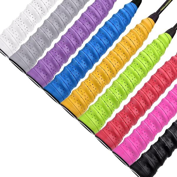 

pack multicolored racket grip anti slip perforated super absorbent tennis overgrip badminton pickleball sets