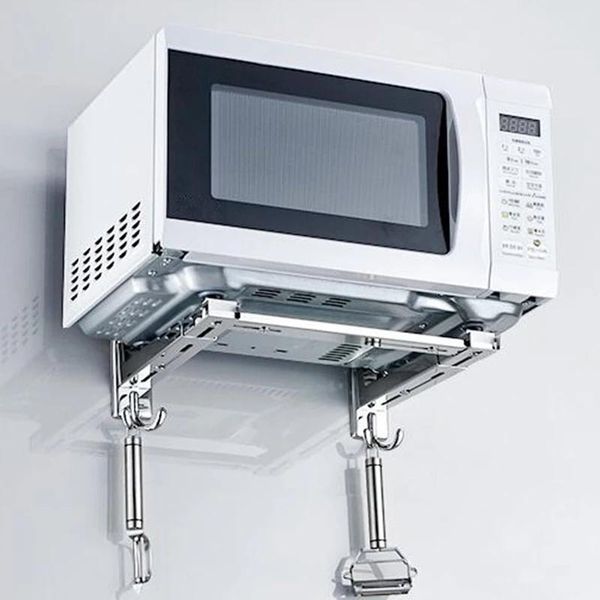 

hooks & rails stainless steel microwave oven wall mount foldable extendable stand holder shelf rack