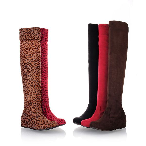 

boots size 34-47 women long over-the-knee fashion flock elasticity autumn winter casual women's shoes t8iw, Black