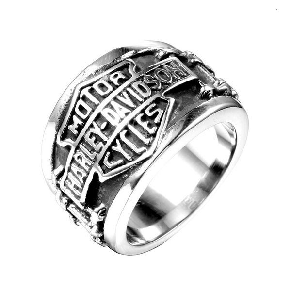 

delicate ring punk club men's titanium steel letter stainless jewelry, Silver