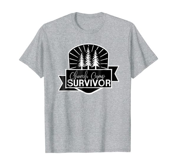 

church camp survivor i survived summer camp christian tee, White;black