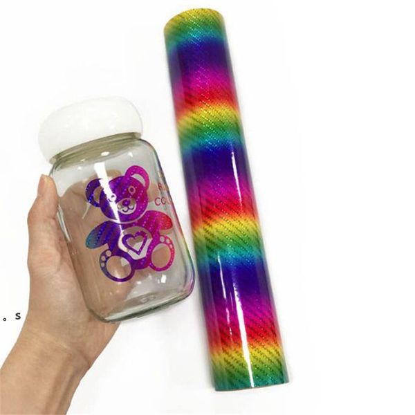 Autofensteraufkleber Glas Regenbogen Farbverlauf PET handgefertigt DIY anpassbare selbstklebende Abdeckung lichtreflektierende holografische Folie RRA12038