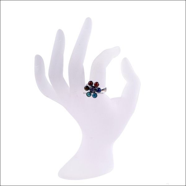 

band rings jewelry7 chakra gem alloy plum ladies fashion gemstone ring drop delivery 2021 snouq, Silver