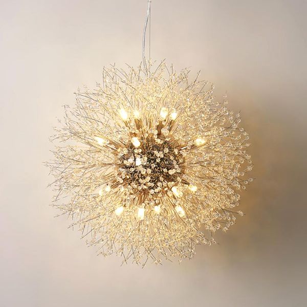 

pendant lamps modern crystal chandelier lamp kitchen island dining room loft hanging light post dandelion led lighting fixture
