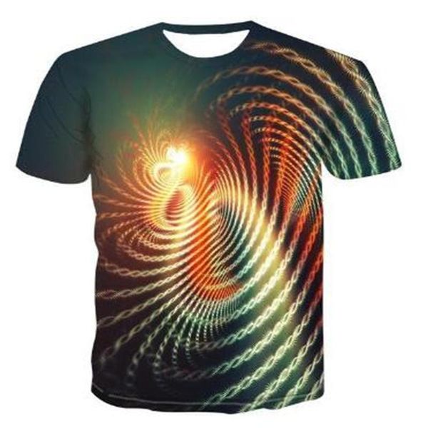 

men's t-shirts summer three-dimensional 3d vortex t-shirt men and women fashion short-sleeved harajuku hip-hop, White;black