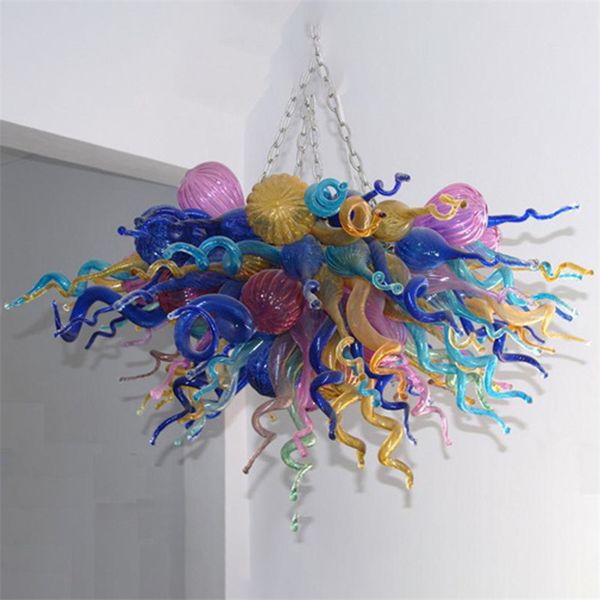 

modern creative multi colored lamps 120*90cm pendant lights 100% hand made crystal murano glass chandeliers for home living room deco indust