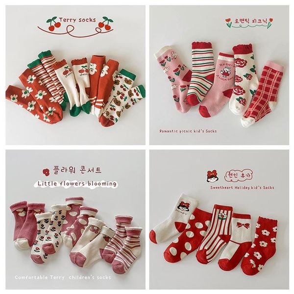 

socks 2021 kids tolddler girl cute warm baby boy wholesale terry for winter, Pink;yellow
