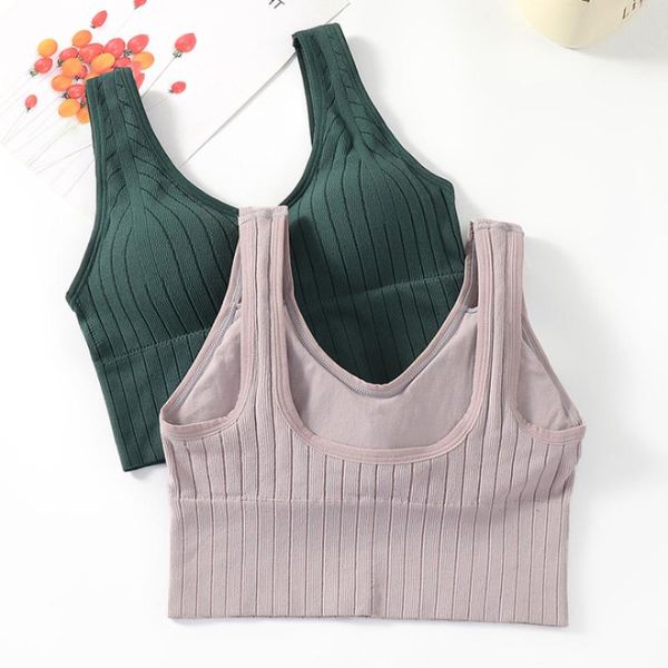 

bras seamless women wireless bra padded sports solid color crop u-shaped back breathable simple lingerie, Red;black