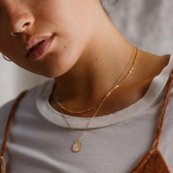 

chokers vintage necklace on neck gold chain women's jewelry layered accesories for girls clothing aesthetic gifts fashion pendant 2021, Golden;silver