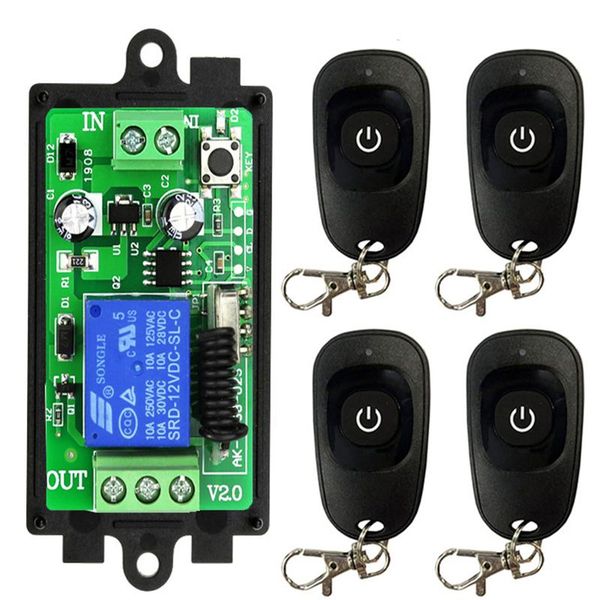 

smart home control multiple dc 12v 24v 10a 315/433 mhz 1ch 1 ch channel wireless relay rf remote switch receiver+transmitter