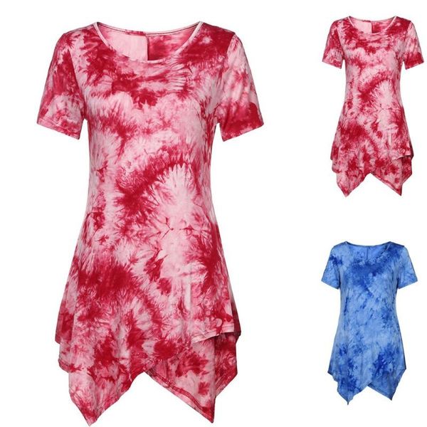 

plus size t-shirt printed casual short sleeve irregular boho mini women summer 2021 large elegant t-shirts crop top, Black