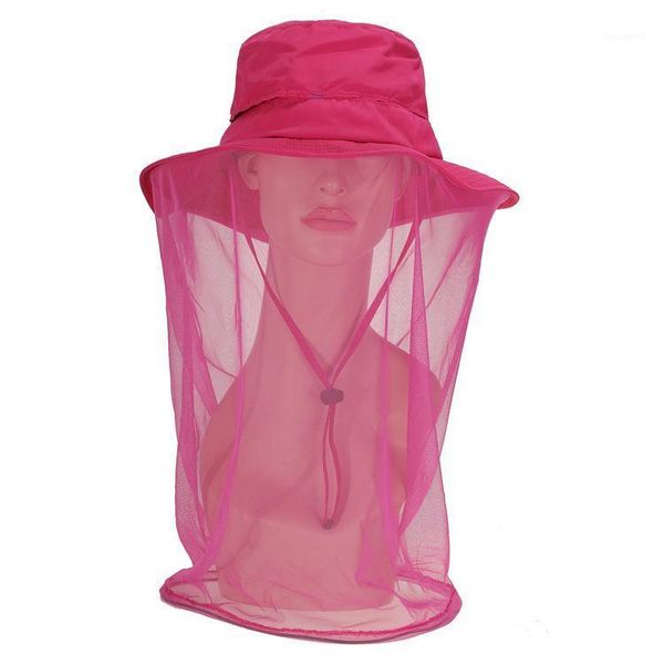 

berets mosquito head face protector net hat insect bugs bee proof mesh beekeeping outdoor fishing sun cap, Blue;gray