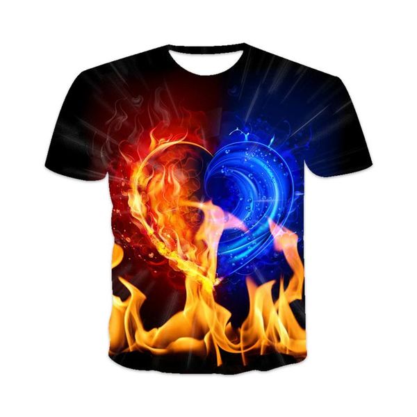 

men's t-shirts summer 3d t-shirt 2021 design fashion leisure flame series basketball money love, White;black