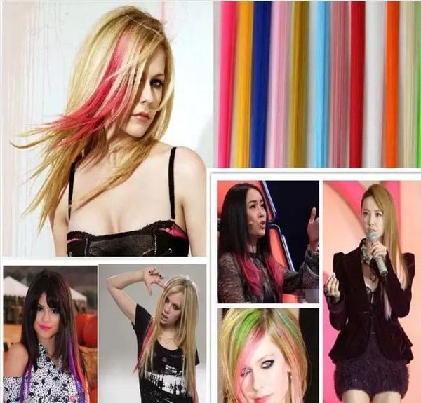 

2021 33colors colorful popular colored hair products clip on in hair extensions fast ship