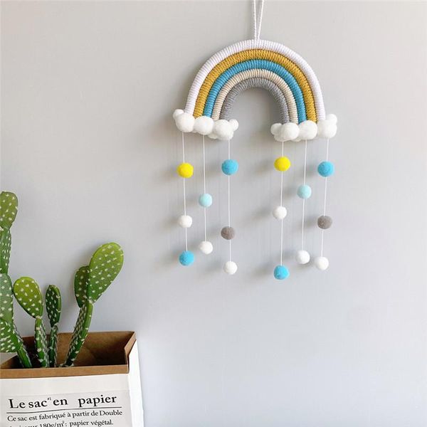 

decorative objects & figurines 22 colors rainbow window decor home hanging decoration macrame colorful handmade wall ornaments with pom tass