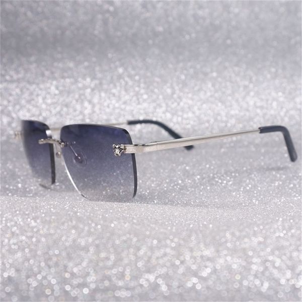 

80% off wholesale vintage rimless square leopard style sunglasses men oculos shade metal frame gafas women for beaching driving accessories, White;black
