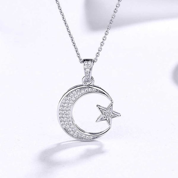 

designer necklace sodrov 925 sterling silver moon and star pendant for women jewelry crescent moon