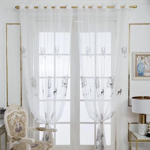 

modern embroidered tulle window curtains for living room bedroom leaf sheer voile curtain kitchen blind drapes door custom