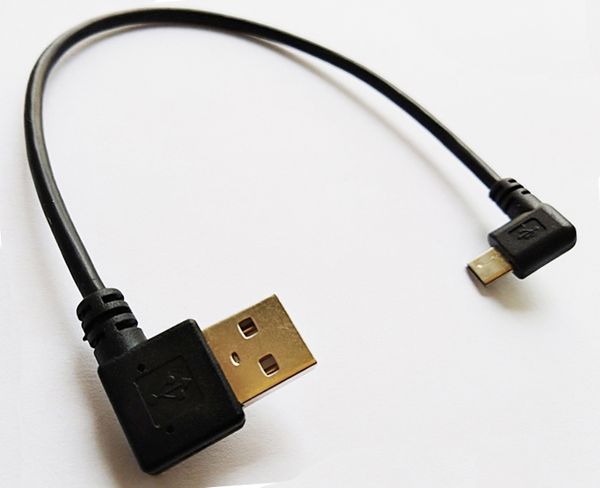 Cavi USB 2.0, cavo dati caricabatterie USB 2.0 A maschio con angolo a sinistra di 90 gradi a Micro 5 pin maschio con angolo a sinistra/10 pezzi