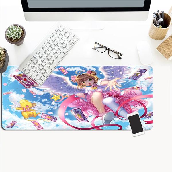

mouse pads & wrist rests cardcaptor sakura anime pad lapkeyboard anti-slip computer gamer desk mat locking edge gifts washable