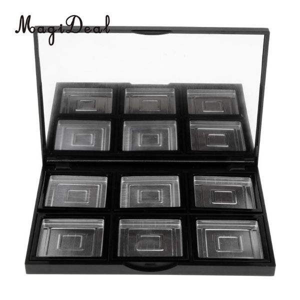 

grids cosmetic empty palette with pans box eyeshadow powder blusher lipstick makeup case highlighters container mirror inside storage bottle
