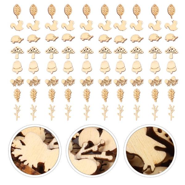 

novelty items 200pcs wooden cartoon pieces wood animal embellishments for diy art craft decor