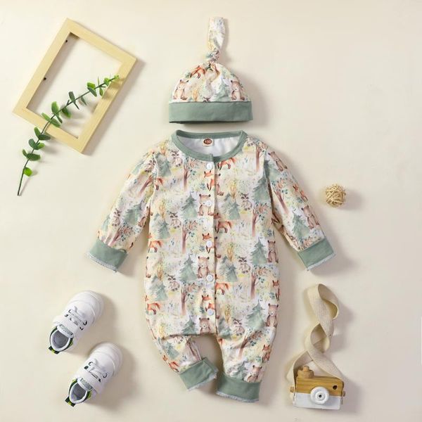

jumpsuits 0-18m floral born infant baby boys girls jumpsuit flower print long sleeve romper autumn spring playsuit costume, Blue