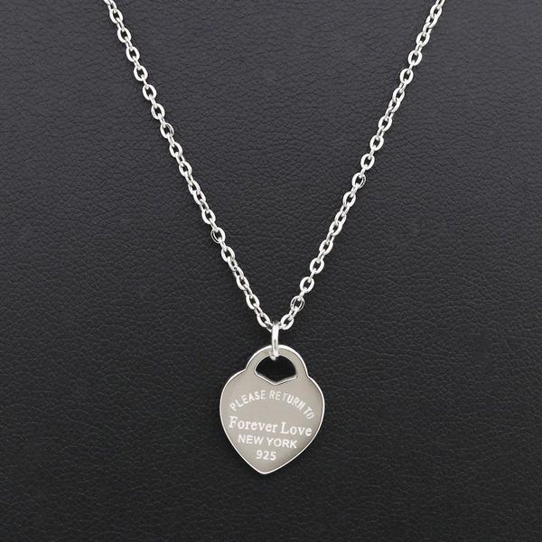 

pendant necklaces fashion luxury love necklace women paragraph clavicle gold peach heart fine jewelry, Silver