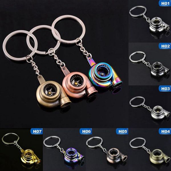 

keychains car auto turbo style keychain metal turbocharger turbine model key chain ring decoration keyright, Silver