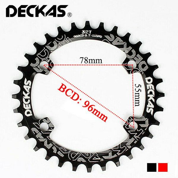 

bike heels & chainwheels deckas narrow wide chainring 96bcd-s mtb chain ring road bicycle round oval crankset mountain 32-38t fit shima