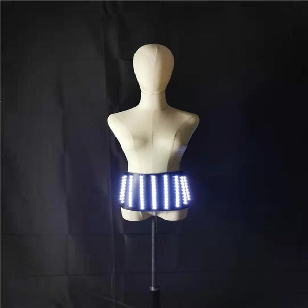 

party decoration p89 robot men wears led light costumes rgb lighted belt stage singer performance propts luminous outfit dj disco clothe rav
