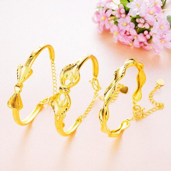 

charm bracelets 24k gold color butterfly bangles for women spiral bangle jewelry mother birthday gifts hiping, Golden;silver