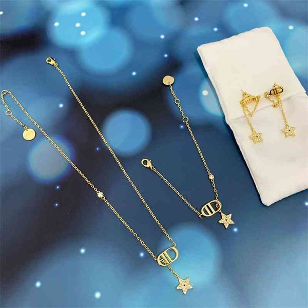 

70% off outlet online family's new letter star earrings for years, Black