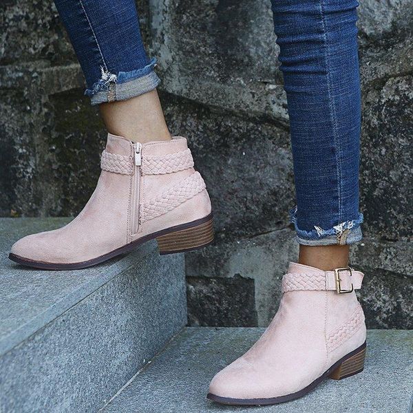 

boots retro women zipper shoes for ladies 3 colors fashion, Black