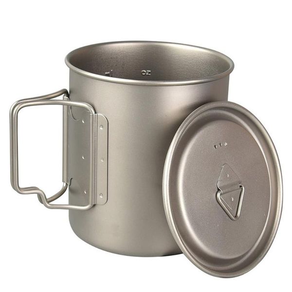 

water bottle camping mug titanium cup tourist tableware picnic utensil outdoor cookware 750ml hiking utensils