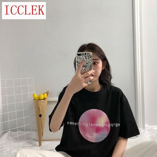 

t-shirts women korean style loose o-neck leisure all-match womens clothing summer simple short sleeve 2021 bf women's t-shirt, White
