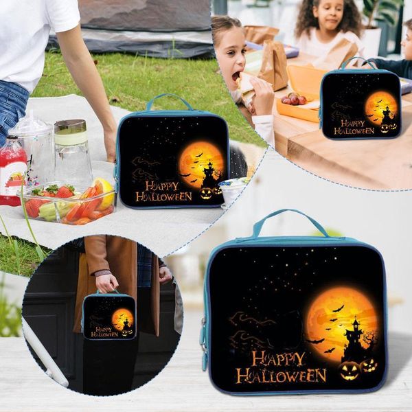 

storage bags halloween cartoon waterproof lunch bag cooler box tote canvas insulation package portable food